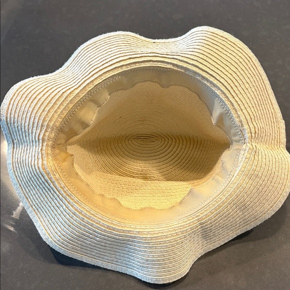 Authentic Gucci Bee-Embellished Woven Panama Hat with striped ribbon band UNISEX - Picture 6 of 7